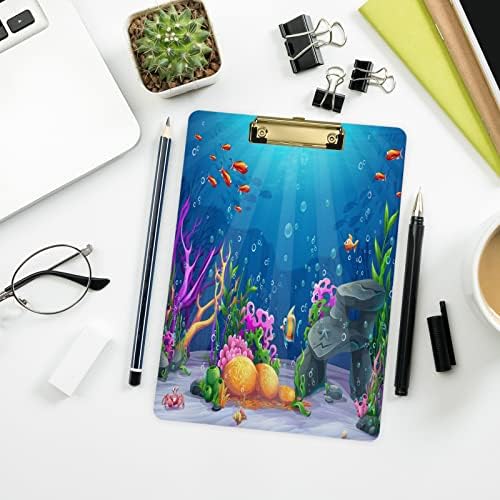 XIGUA Marine Life Paisagem Clipboard Foak Design Tamanho da letra da área de transferência A4 Tamanho padrão 9 x 12,5 polegadas