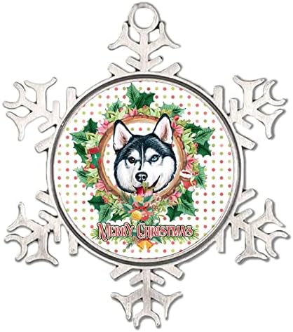 Pet Dog MerryChristmas 2022 Ornamentos pendurados para a árvore de Natal Decoração de Natal Dog Dog Floral Floco