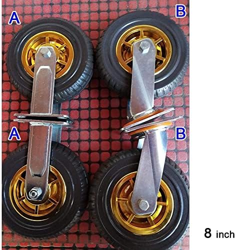 Roda de mamona giratória de borracha Nianxinn, roda de rodízio industrial pesada, giro de móveis com freio, carrinho