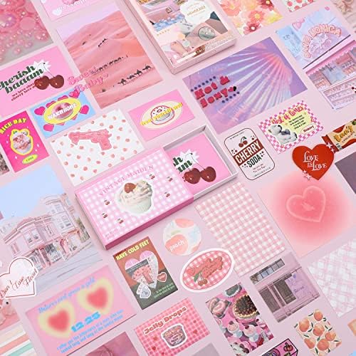 720 folhas Scrapbook Papel e adesivos Kit de scrapbook estético rosa Supplying Supplies Supplies Washi Scrapbook Adesivo Papel