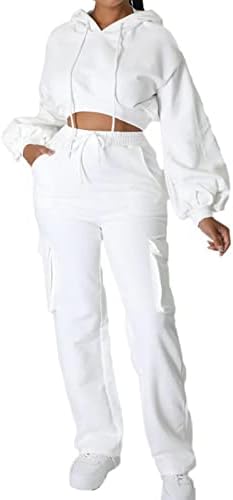 Treino feminino Roupa de 2 peças de manga longa Cultura de tração de luvas de alta cintura alta perneiras calças conjuntos de jogging
