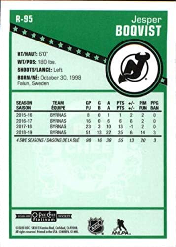 2019-20 O-PEE-Chee Platinum Retro #R-95 Jesper Boqvist RC Rookie New Jersey Devils NHL Hockey Trading Card