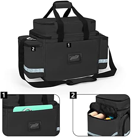 Bolsa médica de primeiros socorros da Daamero, bolsa de trauma médico vazio com 2 bolsas e divisores removíveis, ideal