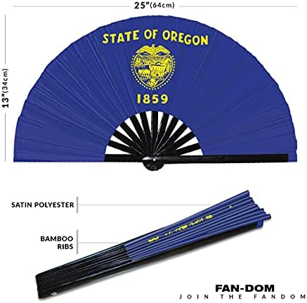 Fan do estado de mão dobrável do Estado da bandeira do Oregon, American States sinaliza grande ventilador de mão de bambu, melhor