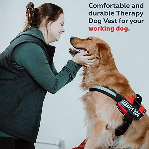 Arnês de colete de cães de terapia com tiras de gancho e loop e alça - aproveitamentos em 7 tamanhos de xxs a xxl - cão terapêutico em treinamento de coletes