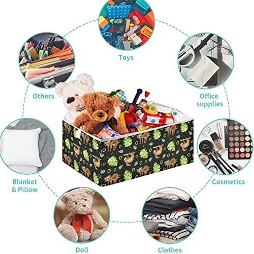 cestas de armário visesunny cestas de tecido de armazenamento de animais tropicais e engraçados para organizar caixas de cubos de
