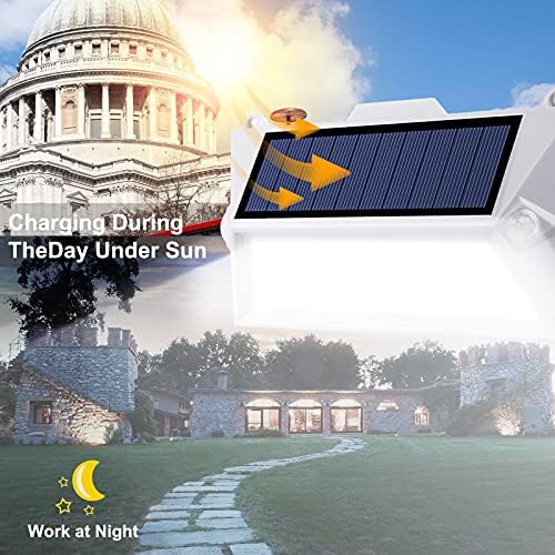 S Luzes de movimento solar solar do sol solar, 2 embalagem de duas luminárias de segurança solar de indução dupla luzes