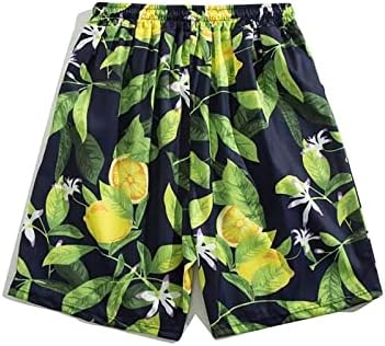 YHAIOGS Mens Big Shorts Cantura elástica de linho masculino Capri Capri Pants leves soltas 3/4 masculinos de nadar
