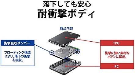 アイ ・ オー ・ データ i-o Data HDPD-UTD1 Disco rígido portátil à prova de choque do fabricante japonês