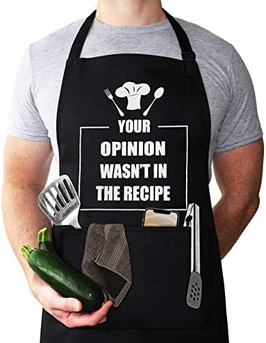 Avental Funny Chef Funny Chef, avental masculino, culinária engraçada de avental para homens e mulheres com 2 bolsos de