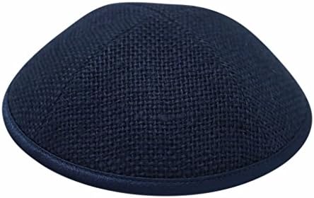 Ikippah Pattern Navy turlap yarmulke