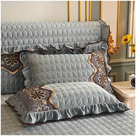 KFJBX 2PCS Velvet Casa retangular Tampa de renda macia Casa acolchoada Decoração de travesseiro SHAMS para cama Inverno quente 48