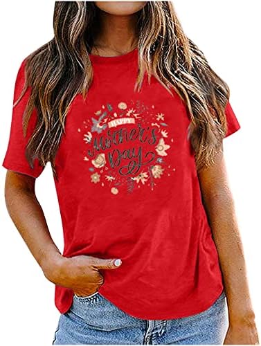 Feliz Dia das Mães Camisas Moda Moda Floral Impressão Floral Crewneck Tee Tops Summer Casual LONCE FIXA MANAGEM CURS