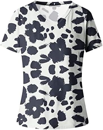 Túdos de túnica de manga de trompete na moda para mulheres com tumores de 3/4 de manga V camisa sólida camisa sólida camisetas da blusa de negócios casuais camisetas