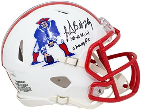 LeGarrette Blount assinado Patriots Mini Speed ​​Replica RETROPUTAMENTO CAPAÇÃO INSC JSA - Capacetes NFL autografados