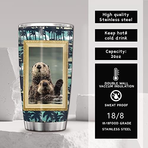 Caneca de lontra calhogar, presentes de lontra, caneca fofa de lontra, xícara de café de lontra para amante de lontra fofa copo de