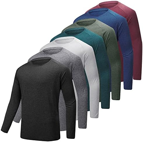 Camiseta de manga longa de Balennz para homens - umidade Wicking seco de manga longa camisas de proteção solar UV camisetas para