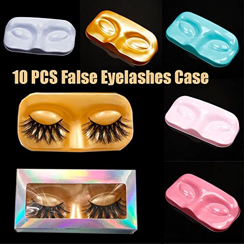 10 PCS Bandejas de cílios Caixa de armazenamento de cílios Plástico Face Shapes Bolsa de cílios de caixa de armazenamento para mulheres
