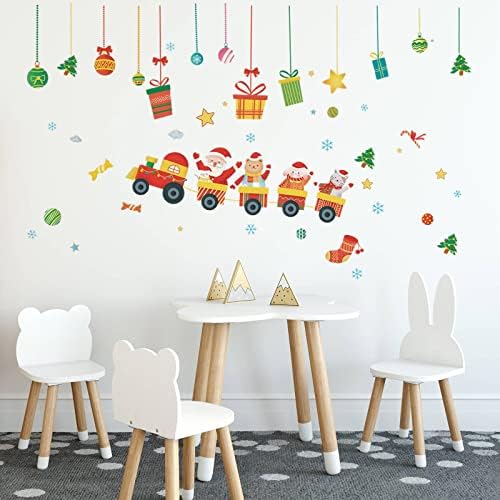 Adesivos de parede de feliz natal adesivos de parede para quarto mural de arte de parede para sala de estar decoração de parede de berçário