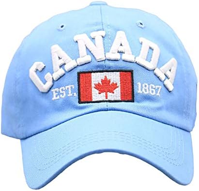 Baseball Cap Canada Flag Hat Hat Dadd Hat sunhat Bonga bordada Capinhas solares ao ar livre para azul adulto