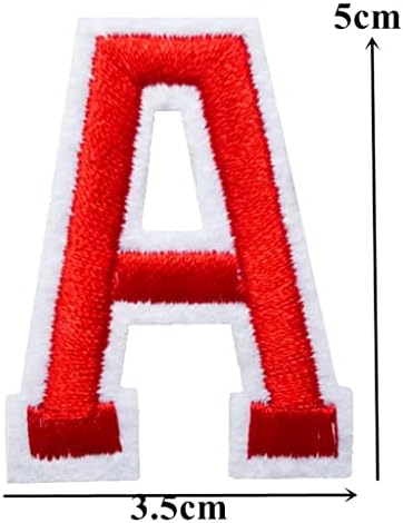 TJLSS uma letra de tecido vermelho alfabeto costurar ferro em remendos bordados bordados para roupas Apliques DIY adesivo