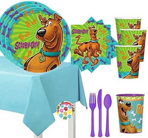 Scooby Doo Birthday Party Supplies Pack para 16 convidados com pratos de festa Scooby Doo, guardanapos, xícaras, recuperação de