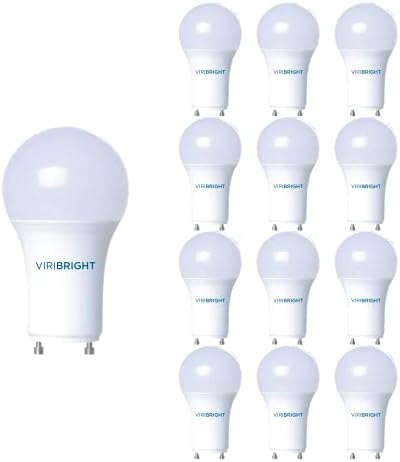 Lâmpadas de 60 watts de Viribright, lâmpadas LED A19, substituições de 60 watts, lâmpadas LED de 8 watts, lâmpadas de 2700k Warm White, Lâmpadas de Base GU24 - 6 pacote
