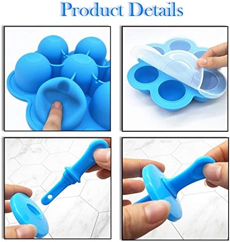 Mity Rain 2 Pack Popsicles Molds-7-Cavidades Mini Silicone Ice Pop Mold com palito, guardas de gotejamento, Cakesles