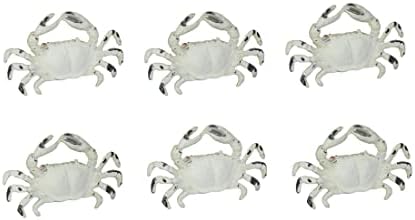 Conjunto de 6 puxões de caranguejo de ferro fundido branco de acabamento angustiado