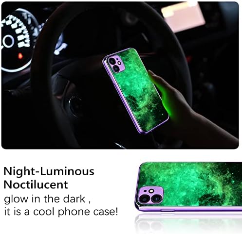 Guagua Compatível com o iPhone 11 Case 6,1 polegadas brilho no espaço luminoso noctilucent escuro Nebulosa Slim Fit Cover