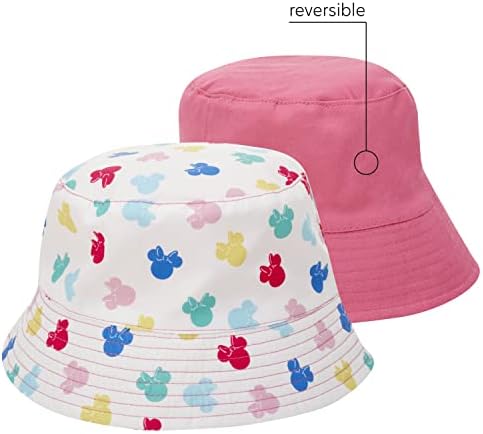 Chapéu de balde das meninas da Disney - Minnie Mouse reversível, princesa, chapéu de sol congelado
