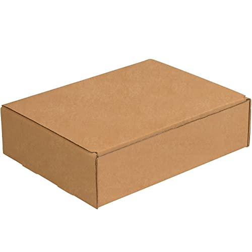 Aviditi Brown Kraft Literature Mailing Boxes, 12 x 8 x 3 polegadas, pacote de 50, à prova de esmagamento, para envio,