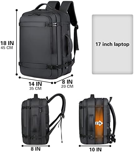 Ksibnw weekender carregar na mochila com porta USB, mochilas de viagem expansíveis de 40l, sacolas de transporte aprovado pelo voo