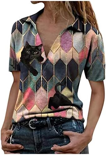 Camisetas de manga curta casual da moda para mulheres, gola pescoço de gola e madrugada plus size moletons respiráveis ​​impressos