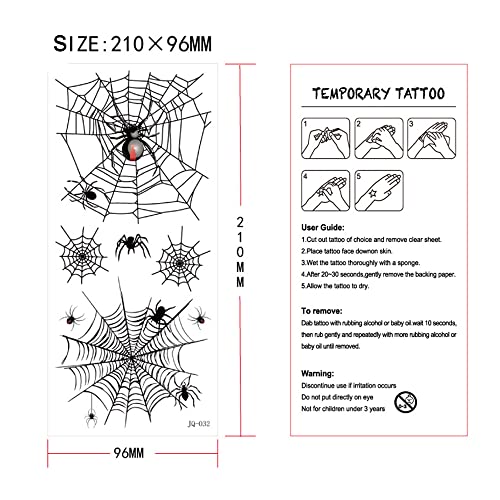 LOVINSHOW Halloween Face Tattoos Spider Spider REALISTO TEMPORÁRIO DecalHalloween Decal