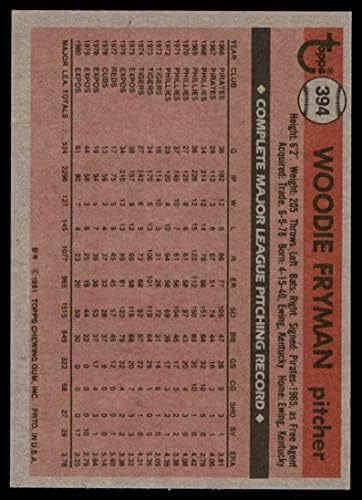 1981 Topps # 394 Woody Fryman Montreal Expos EX/MT Expos