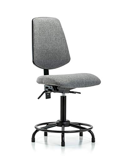 Labtech Seating Lt42363 Cadeira de bancada média, tecido, base de tubo redondo médio - desliza, preto