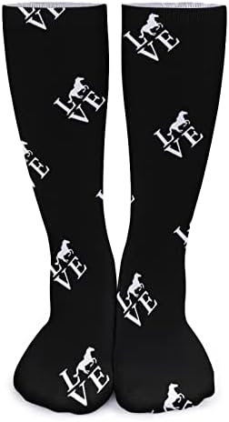 WeedKeycat Love Horse Horse Grosso Meias grossas Novelty Funny Print Graphic Casual Warm Mid Tube Meias para o inverno