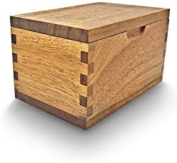 Itomoyo Sal Cellar Acacia Wood Storage Caixa com tampa de flip, capacidade de 20 onças