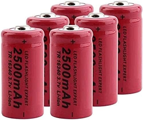 Huin 16340 3 7V Bateria de lítio de célula de lítio de 2500mAh para VL123A DL123A 5018LC CR123A CR17345 K123A, 6 peças