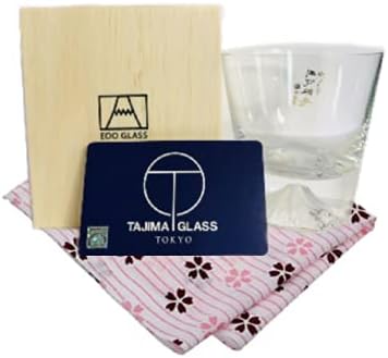 Tajima Glass [com certificado] Fuji Glass Sakura TG16-015-RS Glass Japonês Japonês Handicraft Handicraft Edo Kiriko Glass