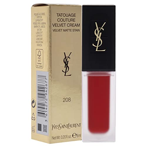 Yves Saint Laurent Tatouage Couture Velvet Creme Matte - 208 Rouge Faction Lipstick Mulheres 0,2 oz