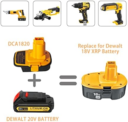 Adaptador de bateria despertado DM18D com USB, compatível com o DeWalt 18V Tools.Convert para DeWalt 20V e para Milwaukee M18 Bateria de Lítio para Nicad & Nimh Battery Tools