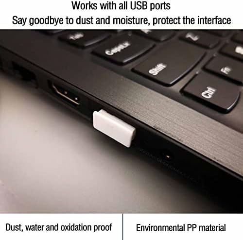 20pcs USB Tipo A do pó de porta A adequado para a tampa de poeira do tipo USB tipo A fêmea （Branco）