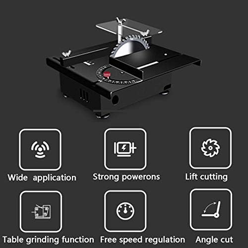 Serras de mesa portáteis lixfdj, serras de mesa multifuncinas com 795 motor do fuso com guia de ângulo Máquina de corte de modelo DIY, profundidade de corte 30mm para bancada de madeira*Produto No.:WW-114