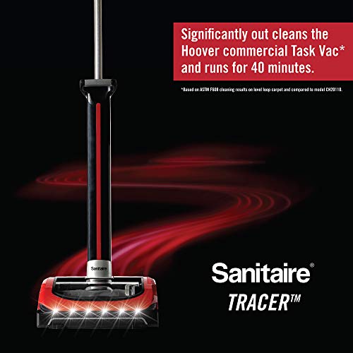 Sanitaire Tracer sem fio a vácuo SC7100A & Tradição Vacuum comercial na vertical, SC684G RED
