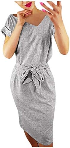 Vestido midi de cor sólida para mulheres de cola sólida de manga curta