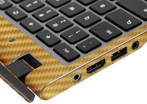 Skinomi Gold Carbon Fiber Compation Skin Compatível com Acer Chromebook 11.6 C720 Techskin Anti-Bubble Film