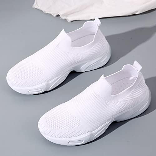 Sapatos de caminhada para mulheres arco de suporte deslize em tênis sandálias neon confortáveis ​​respiráveis ​​para mulheres planas