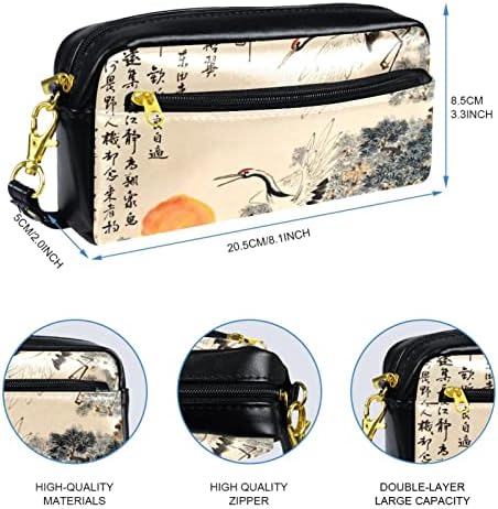 Bolsa de maquiagem tbouobt bolsa de bolsa cosmética bolsa bolsa com zíper, chinês pintura pinheiro vintage
